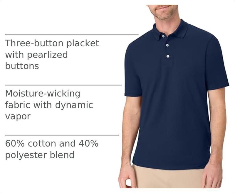 Camisa Polo Hanes Talla Media Azul Marino X‑Temp Performance