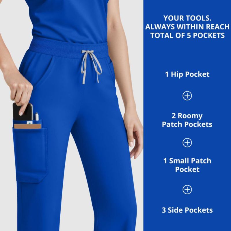 Conjunto de Scrubs Dvoliaw para Mujer con 9 Bolsillos y Cintura Tipo Yoga