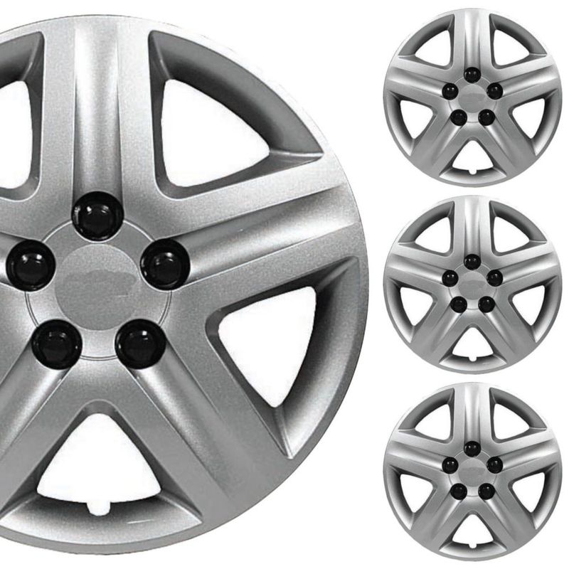 Tapacubos PACRIM 43 cm Plateado Metálico Pack de 4