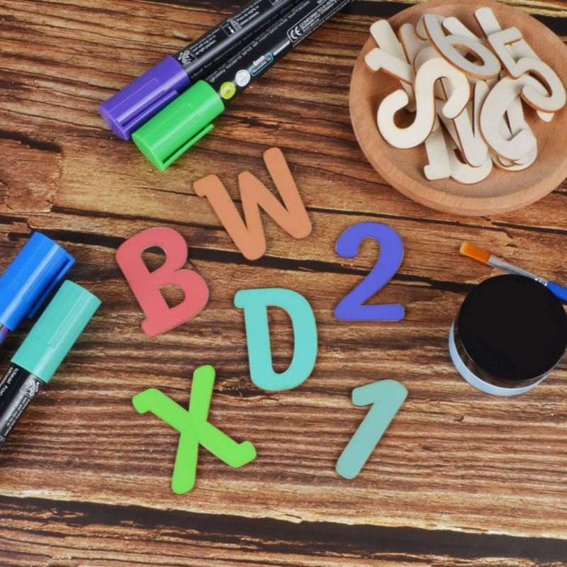 Letras de Madera Focal20 5 cm 124 piezas sin terminar (DIY)