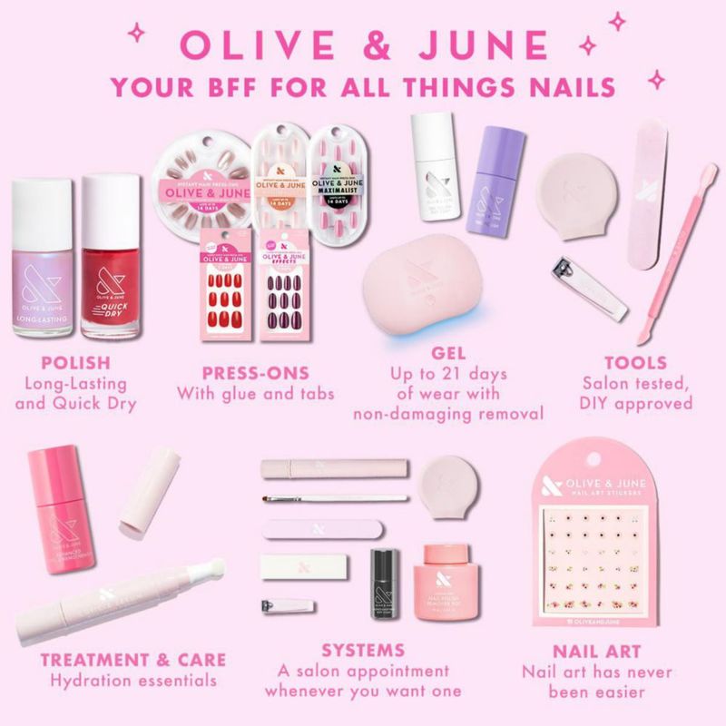 Uñas postizas Olive & June HD - Kit de 42 piezas