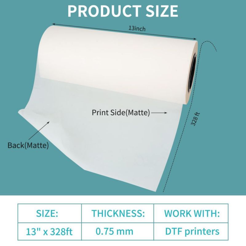 Película DTF HEROMA 330 mm x 100 m Mate Doble Cara