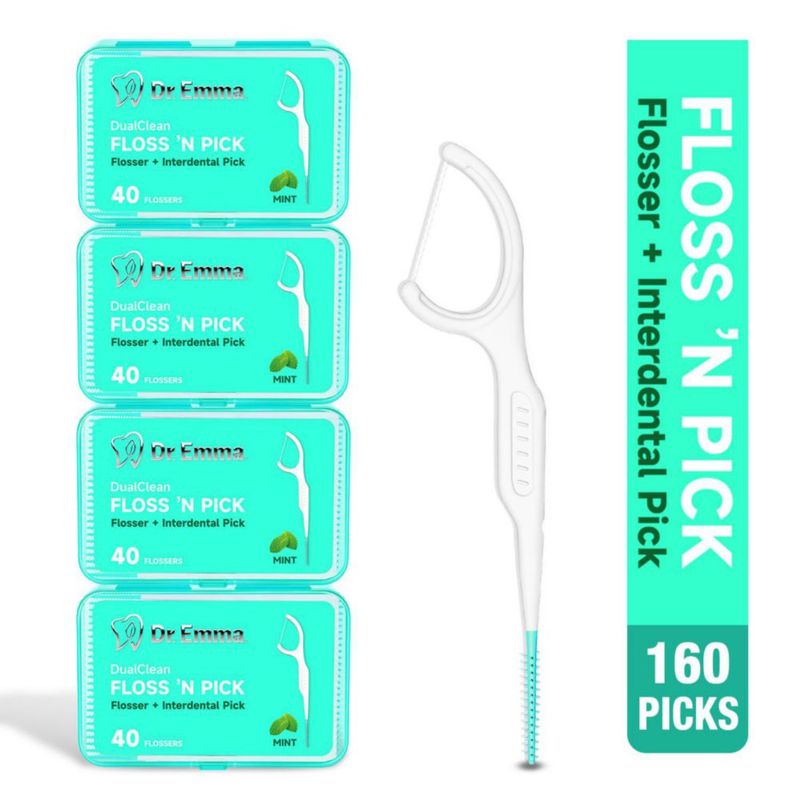 Palillos de hilo dental Dr. Emma 160 unidades sabor menta