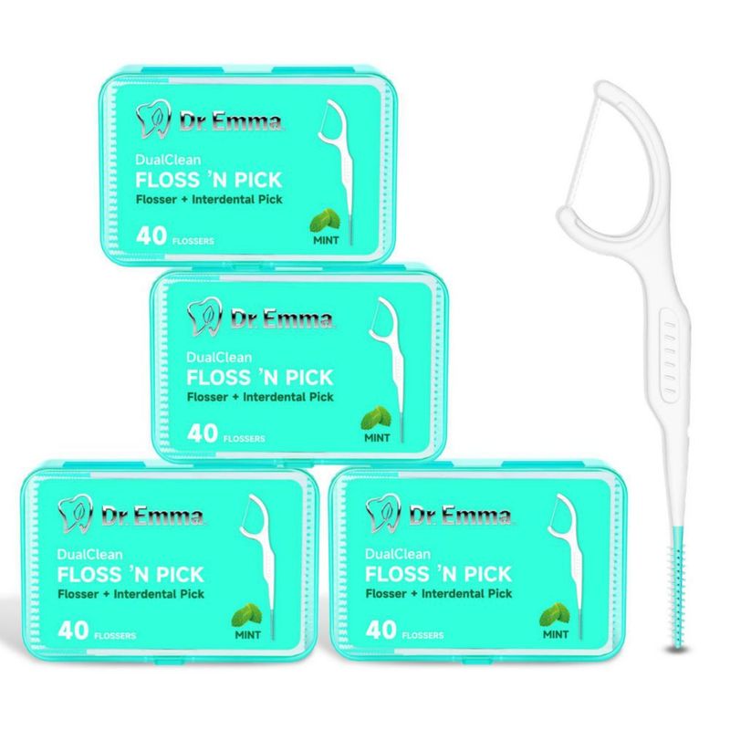 Palillos de hilo dental Dr. Emma 160 unidades sabor menta