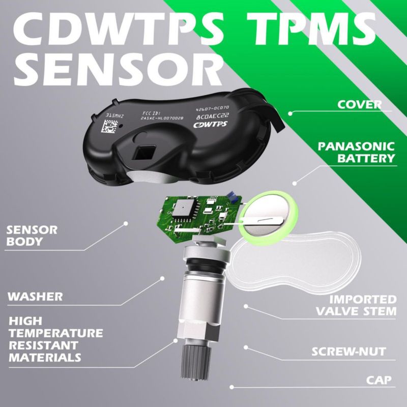 Conjunto de 4 sensores TPMS CDWTPS 315 MHz para Toyota y Kia