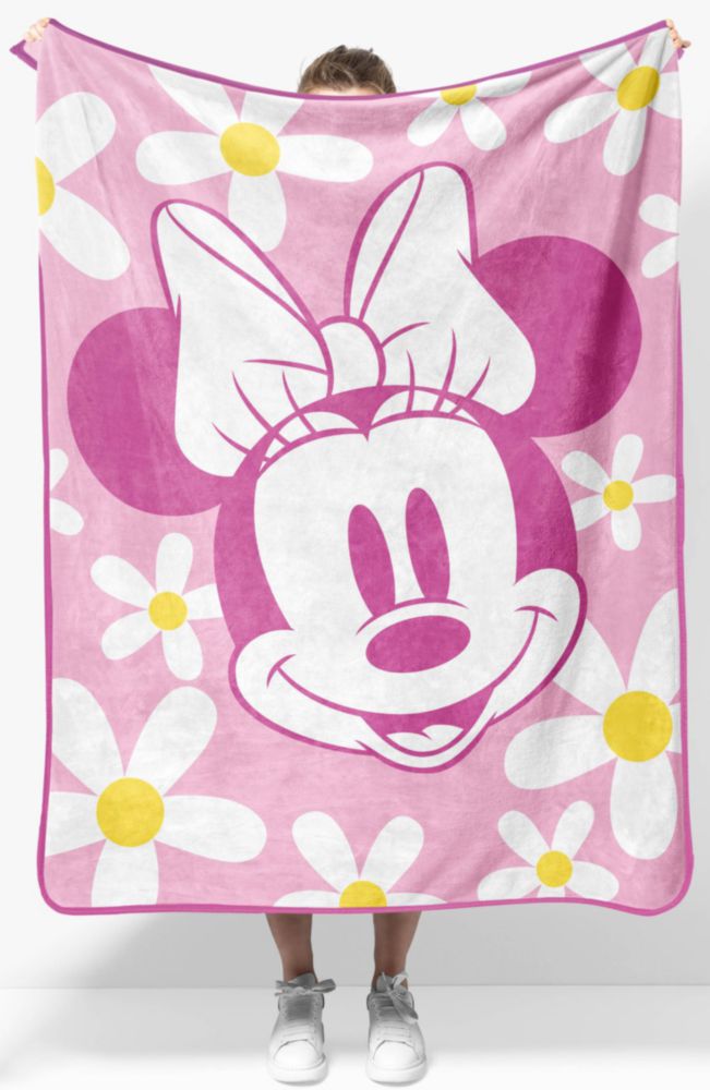Manta decorativa Jay Franco 102 × 127 cm Minnie Mouse rosa