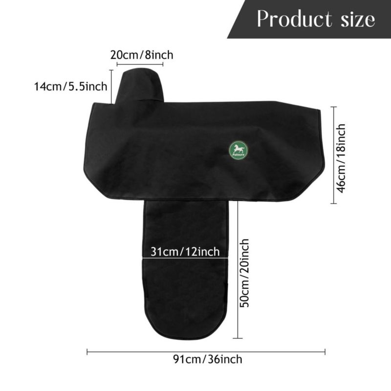 Cubierta para Silla de Montar Western Paloura Negra con 6 Correas Elásticas