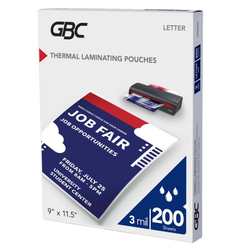 Bolsas de laminado GBC tamaño carta 23 × 29 cm 200 unidades