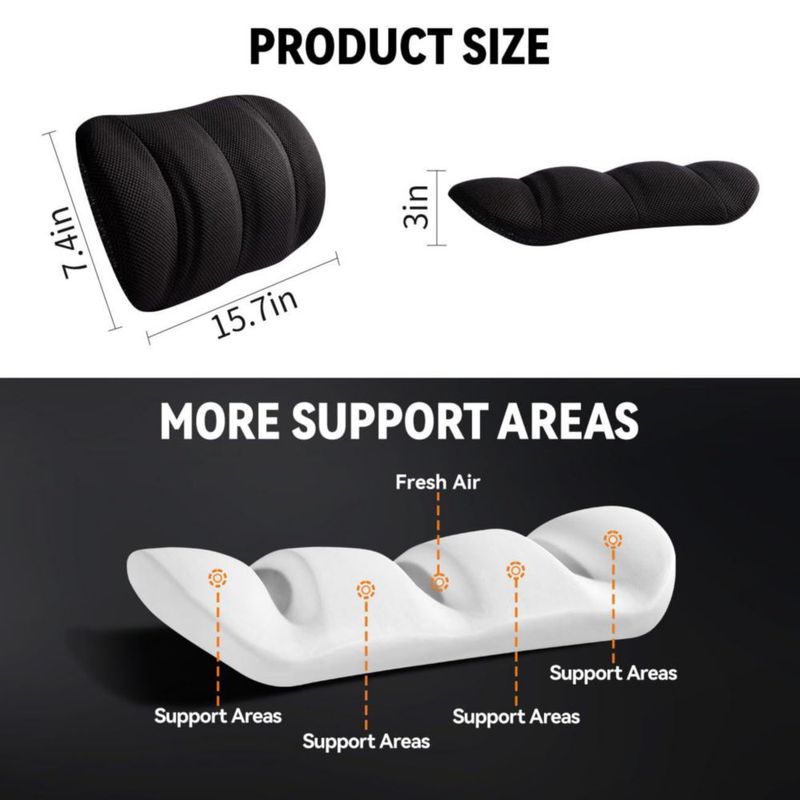 Almohada de Soporte Lumbar Veitail con Correas Ajustables y Espuma de Memoria