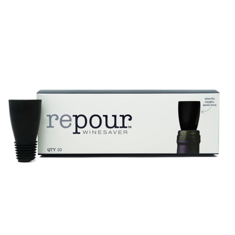 Tapón para Botella Repour Wine Saver - Pack de 10 - Negro