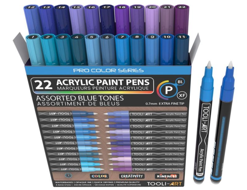 Marcadores de pintura TOOLI-ART 22 azul/morado punta fina 07 mm