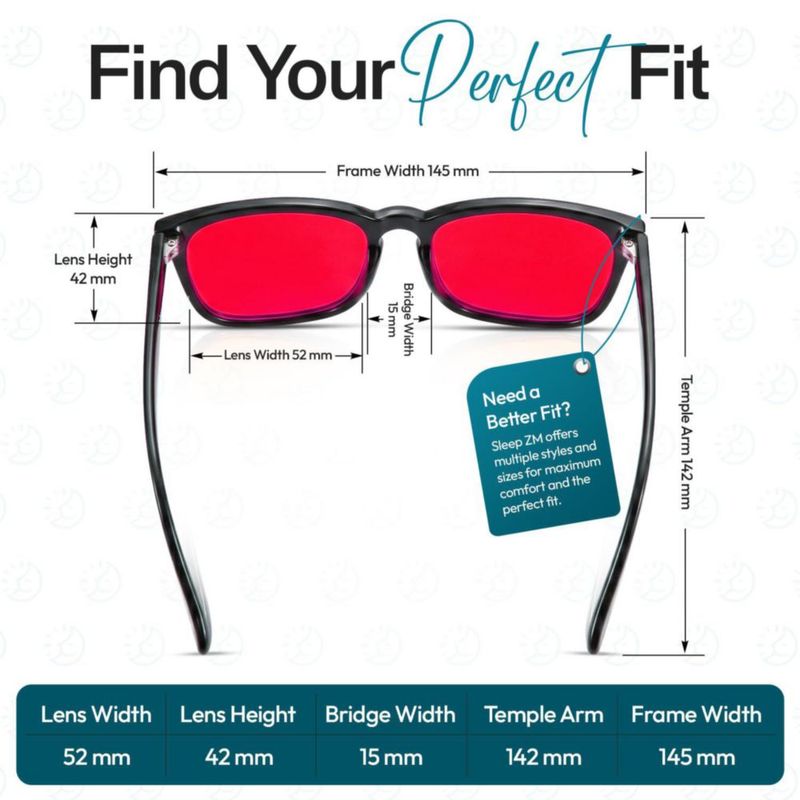 Gafas de luz azul Sleep ZM Rojo/Negro estilo Wayfarer + Estuche