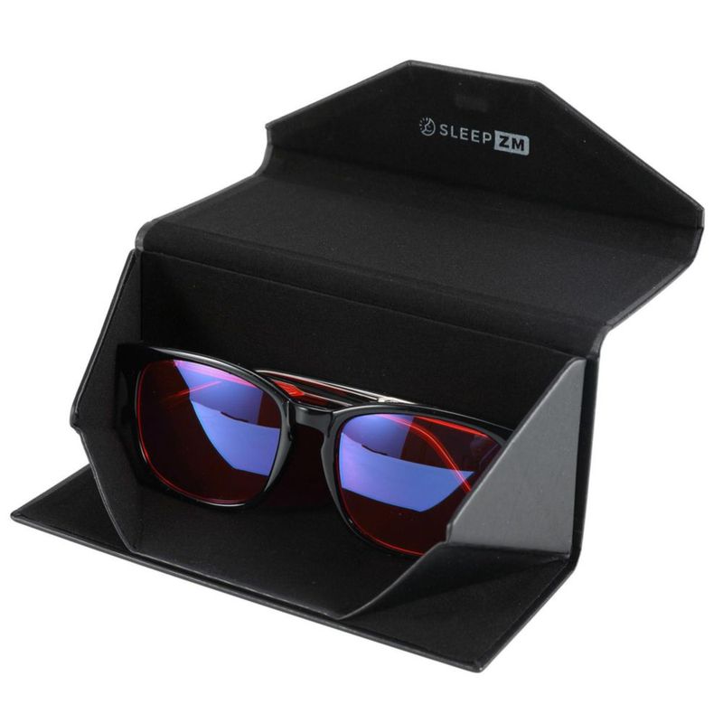 Gafas de luz azul Sleep ZM Rojo/Negro estilo Wayfarer + Estuche
