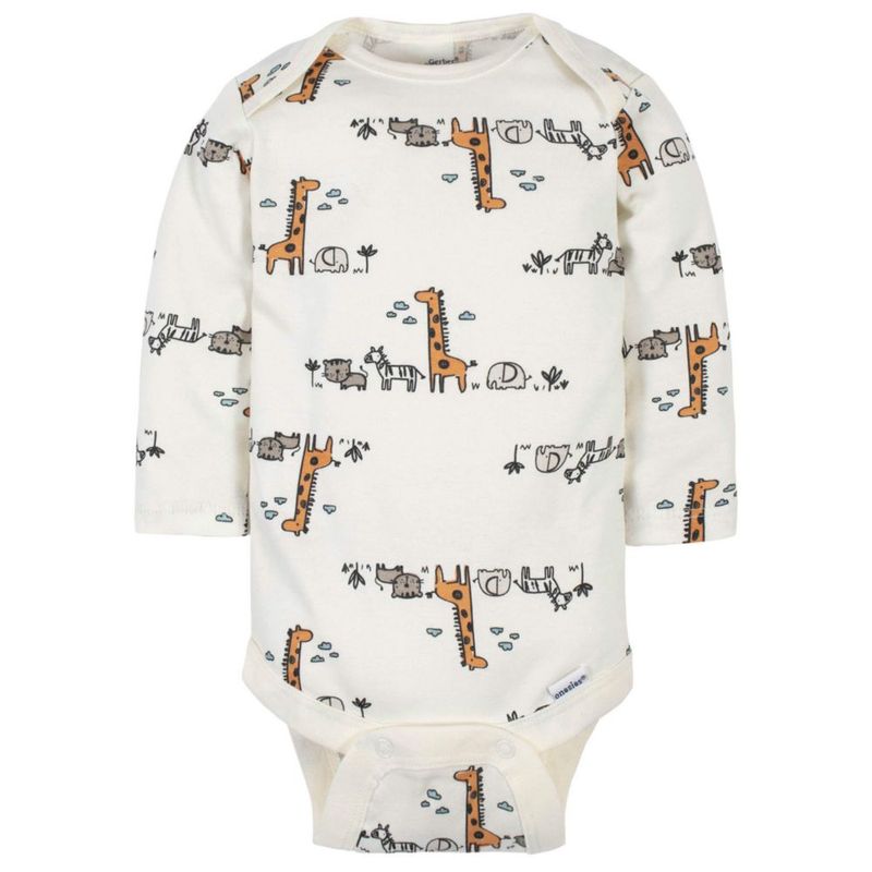Body Gerber para bebés niños manga larga azul selvático paquete de 6 unidades 0-3 m
