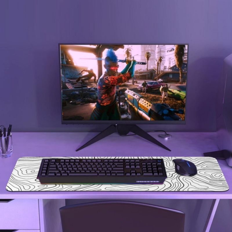 Alfombrilla de ratón Renyqatt 80x30 cm extendida para gaming color blanco