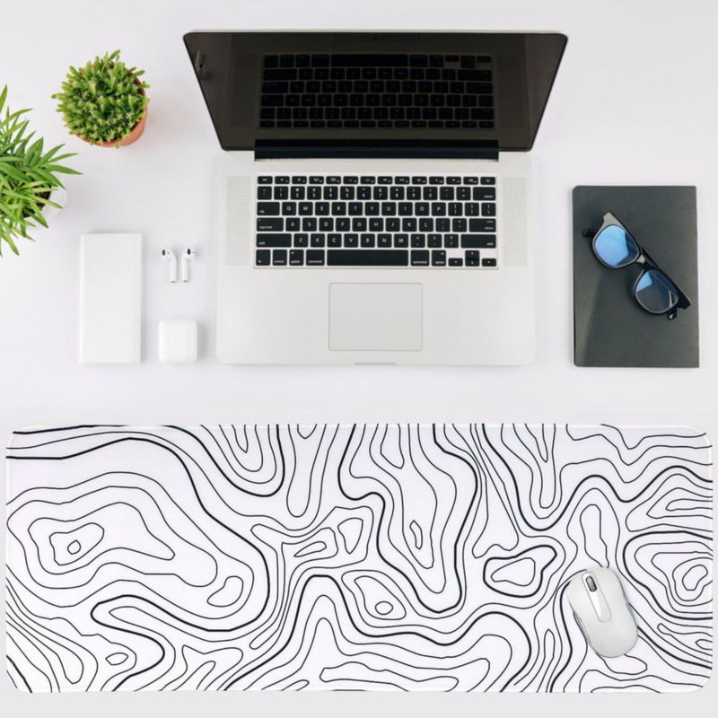 Alfombrilla de ratón Renyqatt 80x30 cm extendida para gaming color blanco