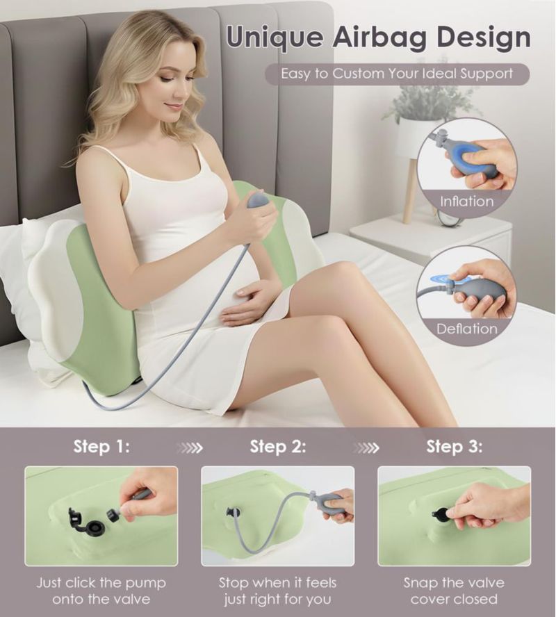 Almohada DONAMA de Espuma Viscoelástica para Embarazo con Enfriamiento