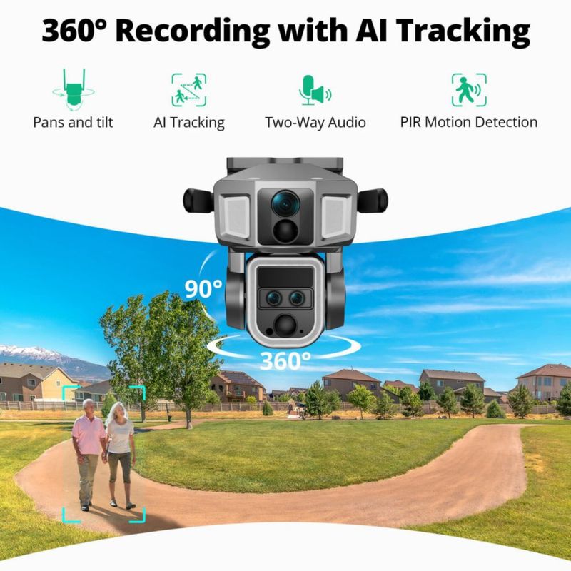 Cámara de Seguridad Dragon Touch 4K Inalámbrica con Panel Solar 4G/WiFi