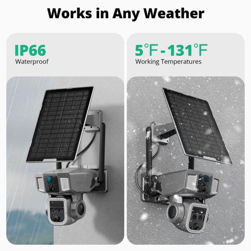Cámara de Seguridad Dragon Touch 4K Inalámbrica con Panel Solar 4G/WiFi