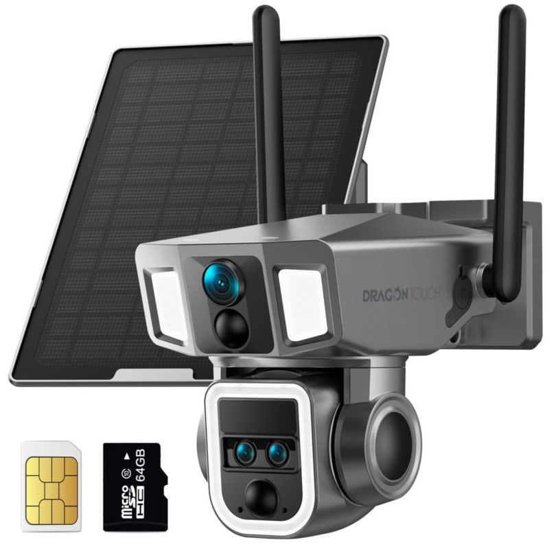 Cámara de Seguridad Dragon Touch 4K Inalámbrica con Panel Solar 4G/WiFi