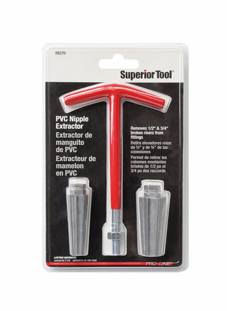 Herramienta de extracción de tubería Superior Tool 1/2 y 3/4" de acero