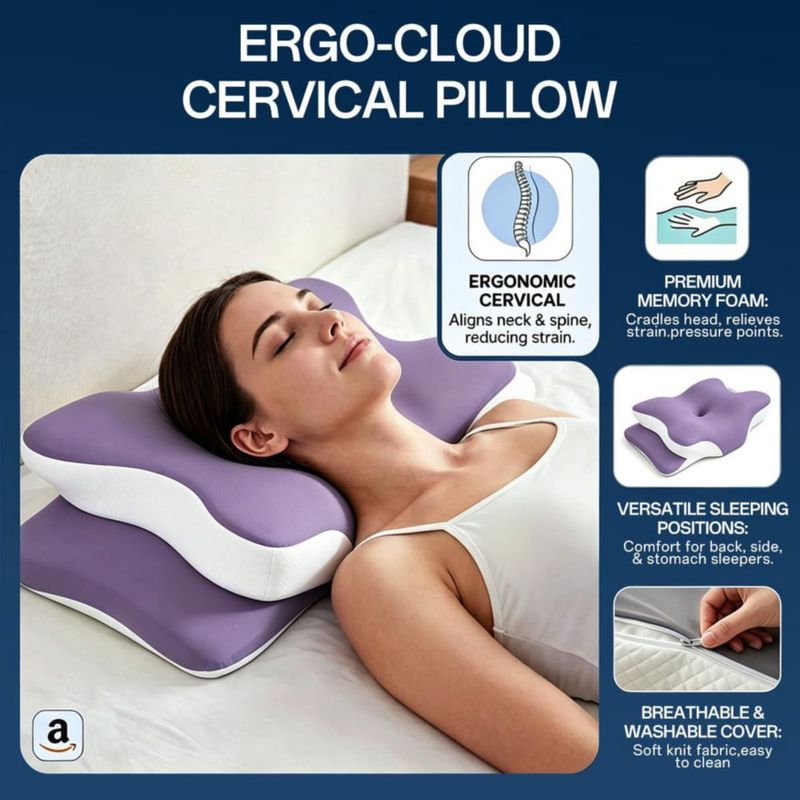 Almohada cervical WKEFF de espuma viscoelástica refrigerante 61 × 41 cm
