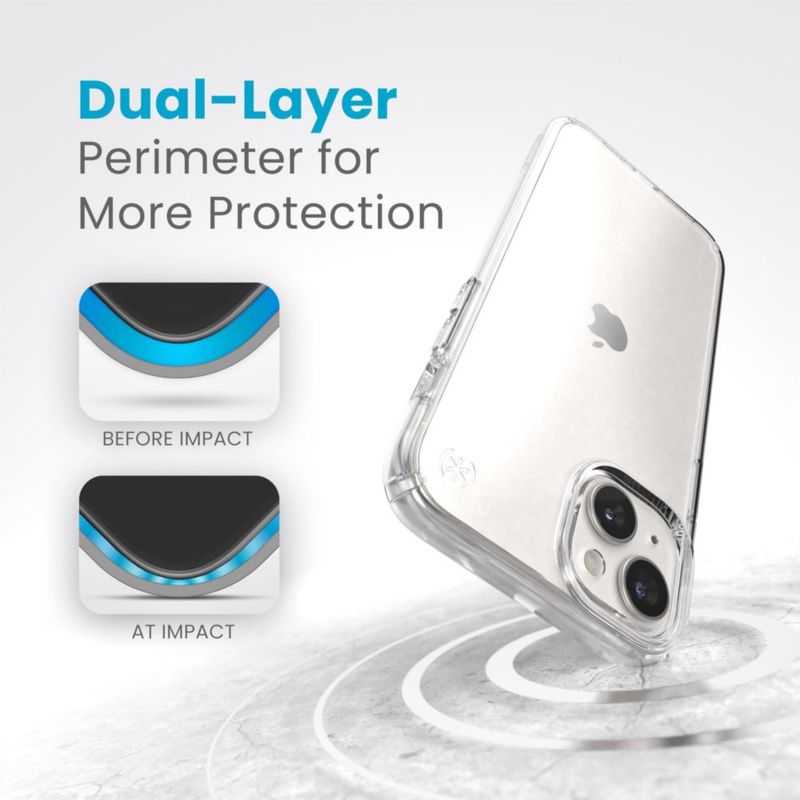 Funda Speck iPhone 16 Transparente y Delgada – Resistente a caídas de 13 pies