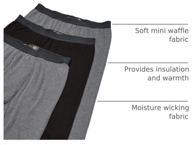 PANTALONES Fruit of the Loom Talla Media Pack de 3 Térmicos