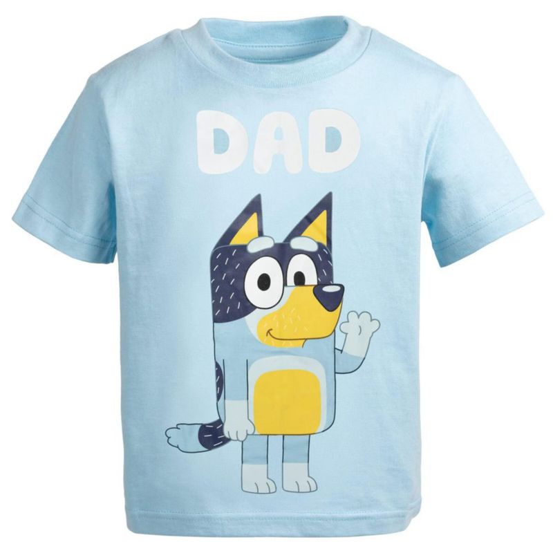 Camiseta Bluey para Hombre "Papá" 3XL Azul Claro con Estampado