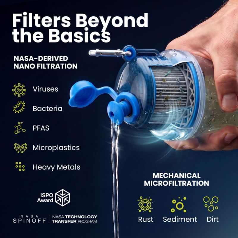 Botella OKO de Purificación 1 L Agua Filtrada Ártica