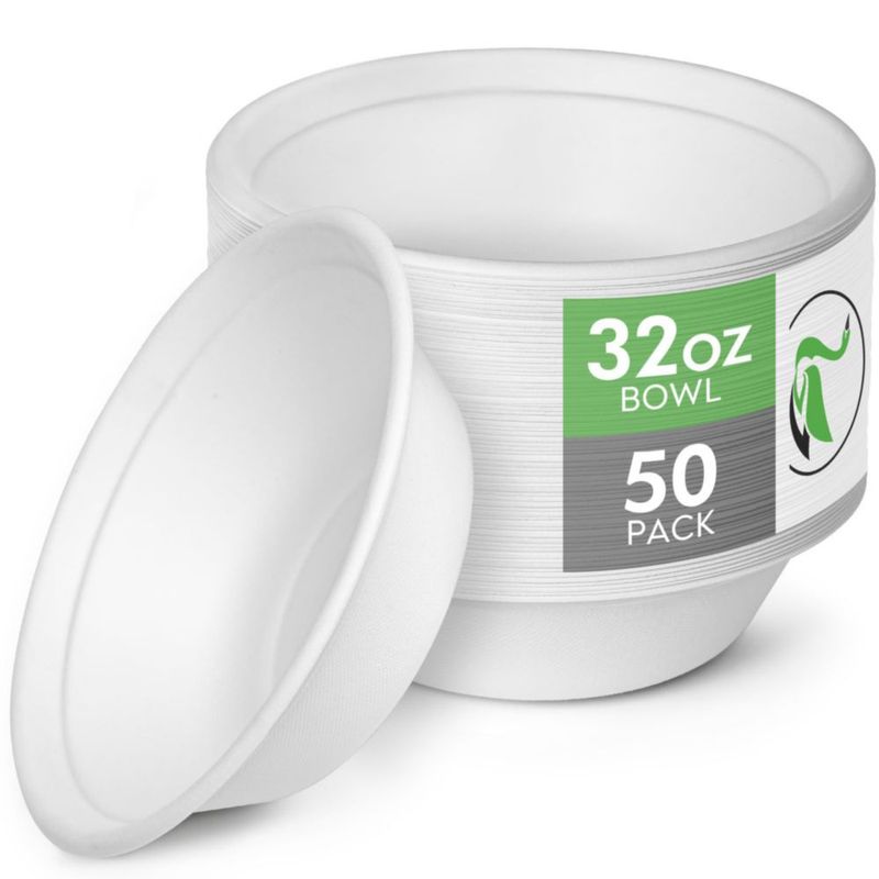 Tazones de papel Green Swan 946 ml (paquete de 50) compostables