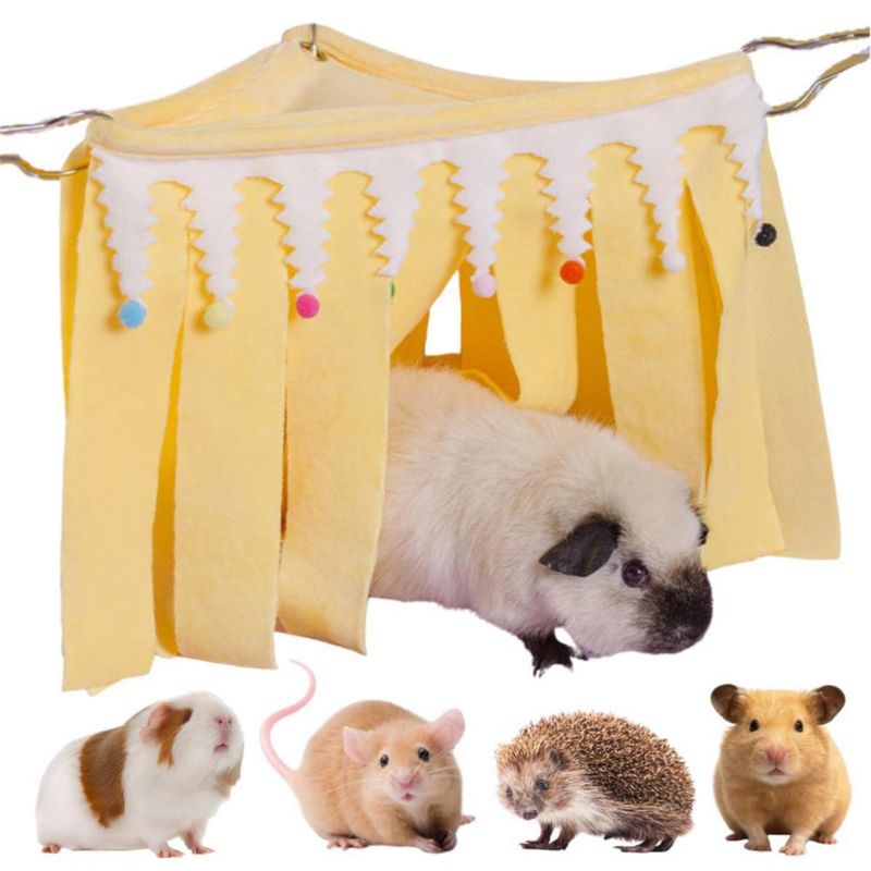 Refugio Copfeu de 23 cm Amarillo de Forro Polar para Pequeños Animales