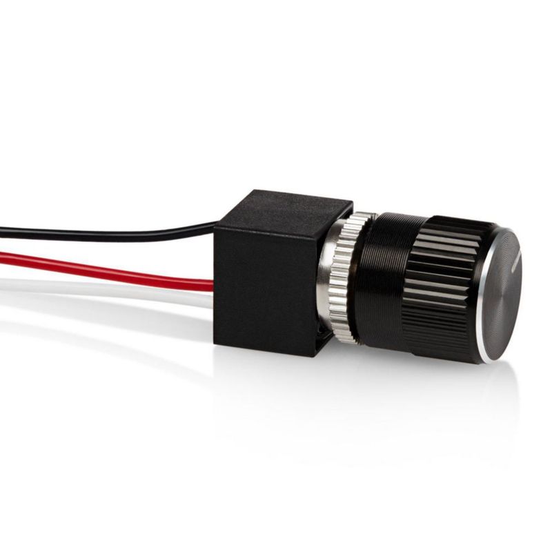 Regulador de intensidad PCA 12V CC de eje largo negro