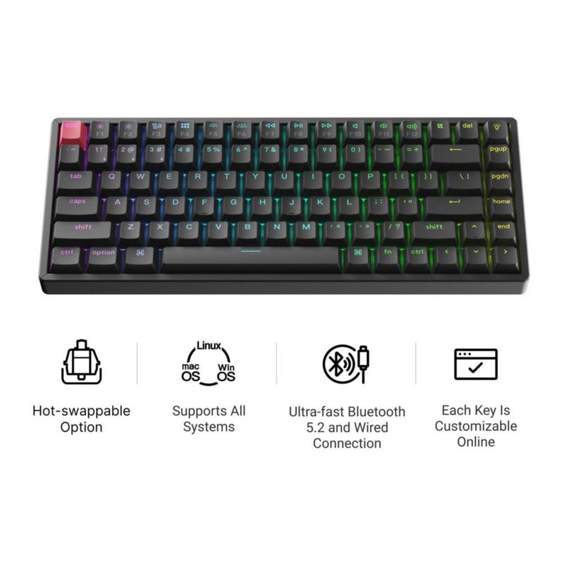 Teclado Keychron K2 V3 75% Inalámbrico QMK Marrón