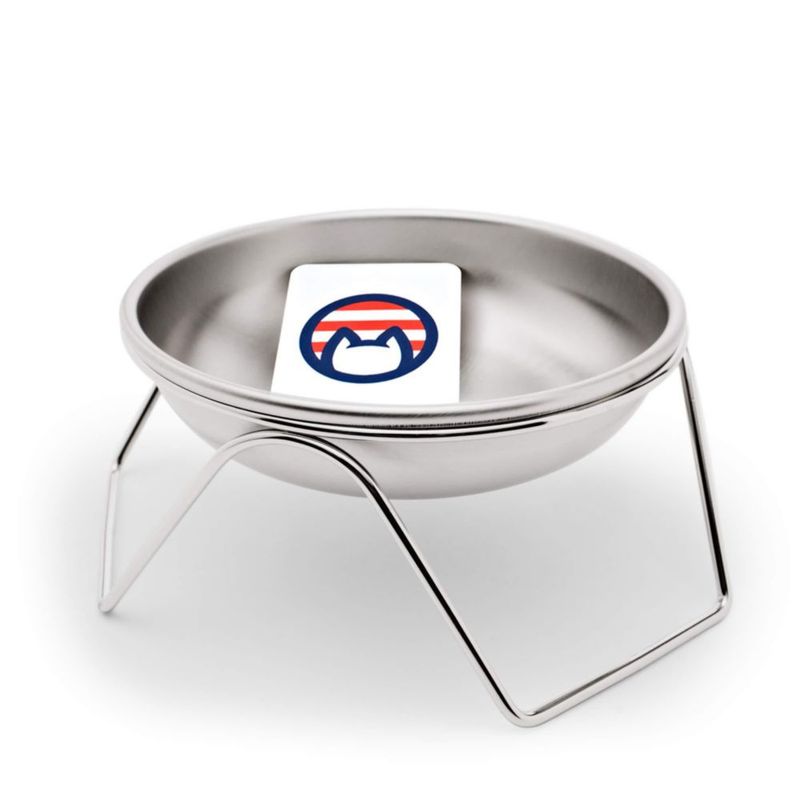 Cuenco para gato Americat Company SS de 16 oz con soporte elevado