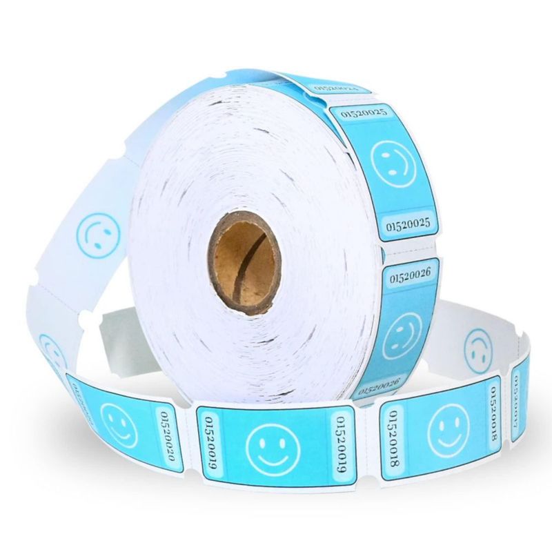 Rollo de 1000 Boletos de Rifa LLIKED 25 cm x 5 cm Azul