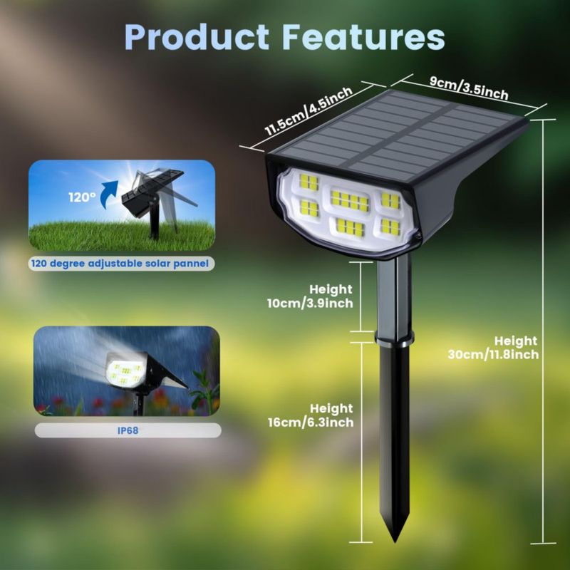 LuViva Reflectores Solares Juego de 6 Blanco Frío IP68