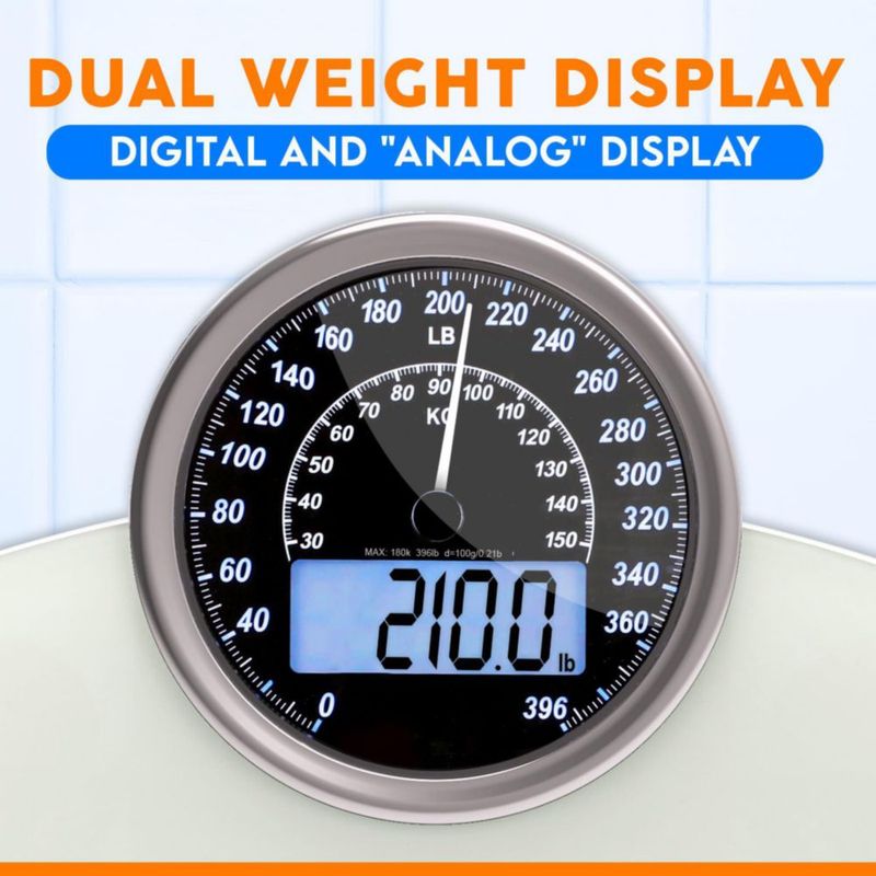 Báscula ZENO Hybrid 180 kg Analógica/Digital Blanco Escarcha