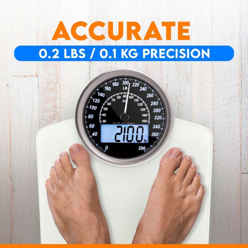 Báscula ZENO Hybrid 180 kg Analógica/Digital Blanco Escarcha