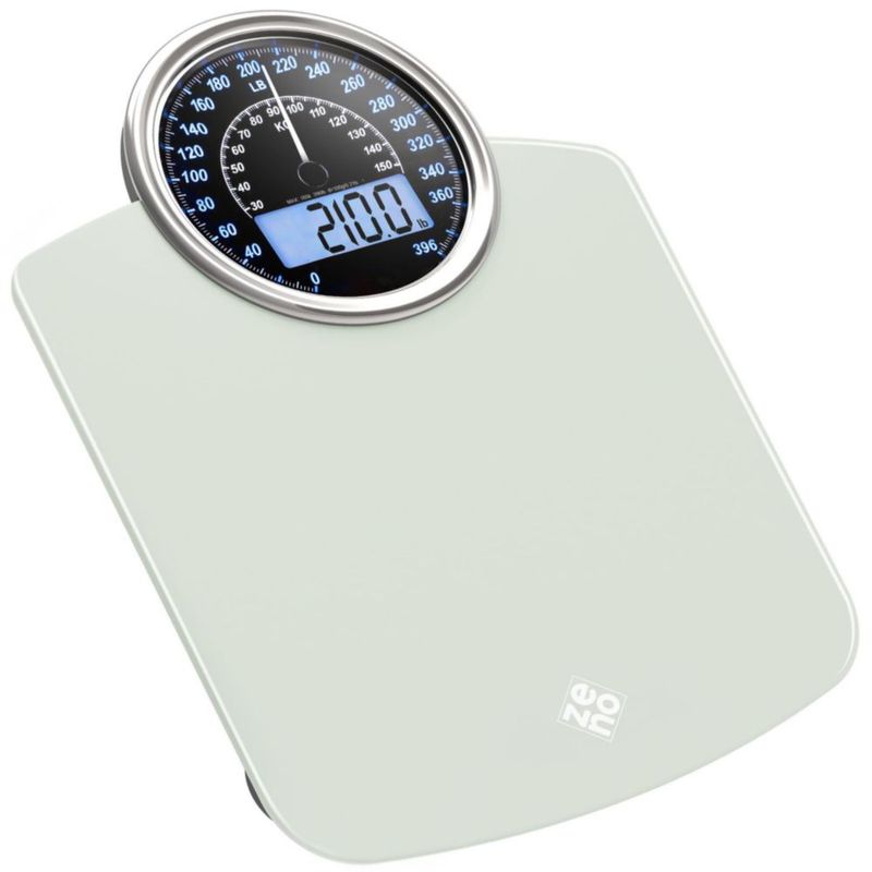 Báscula ZENO Hybrid 180 kg Analógica/Digital Blanco Escarcha
