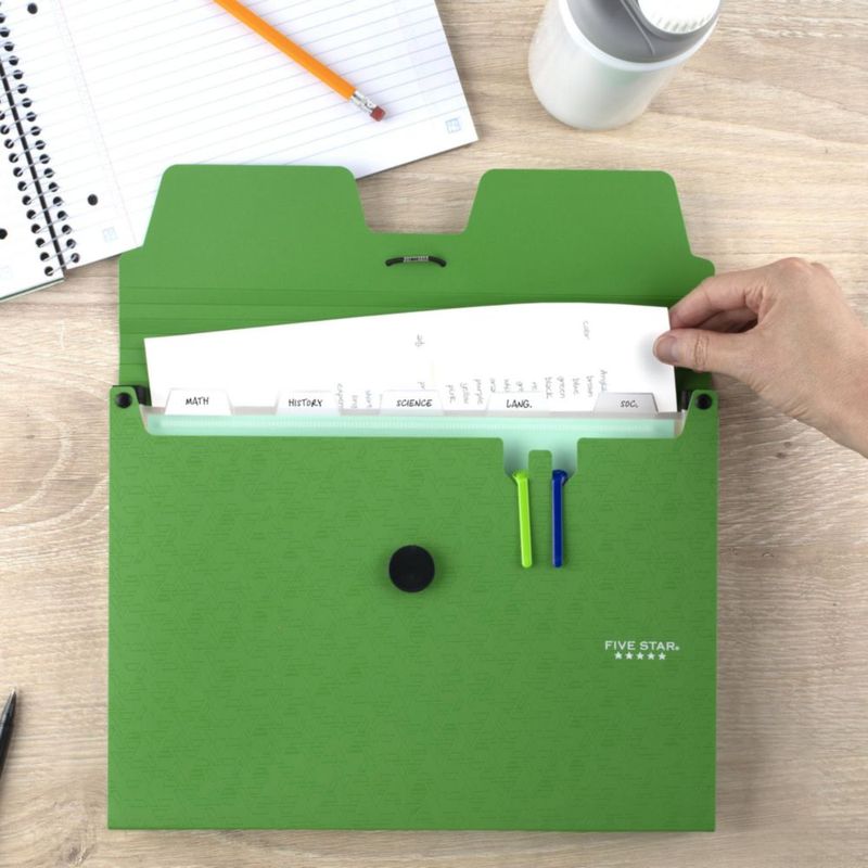 Organizador de Archivos Five Star de 6 Bolsillos Verde Bosque