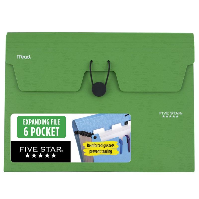 Organizador de Archivos Five Star de 6 Bolsillos Verde Bosque