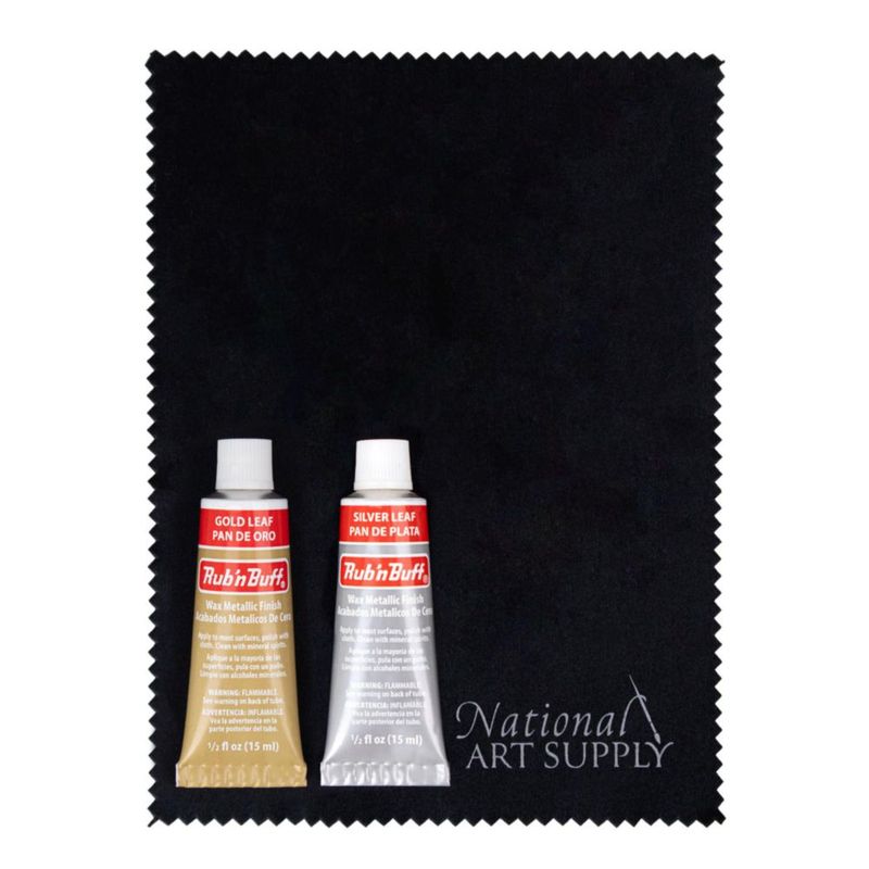Cera National Art Supply 15 ml 2 piezas Hoja de Plata y Oro