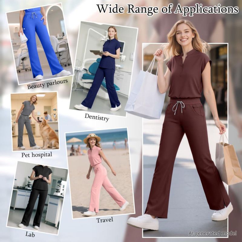 Conjunto de Scrubs Dvoliaw para Mujer – 9 Bolsillos y Pierna Recta