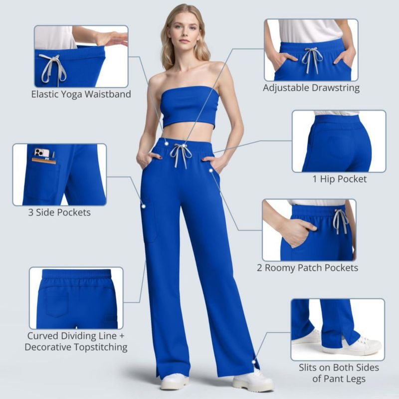 Conjunto de Scrubs Dvoliaw para Mujer – 9 Bolsillos y Pierna Recta