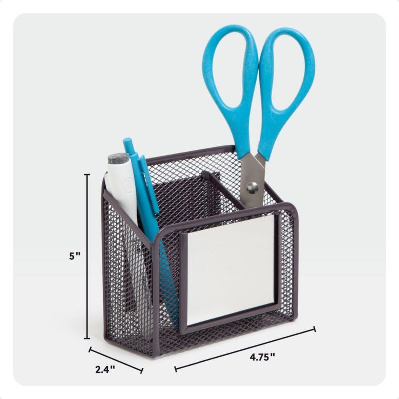 Copa Magnética para Casillero U Brands 13 cm x 6 cm x 12 cm Negro con Espejo