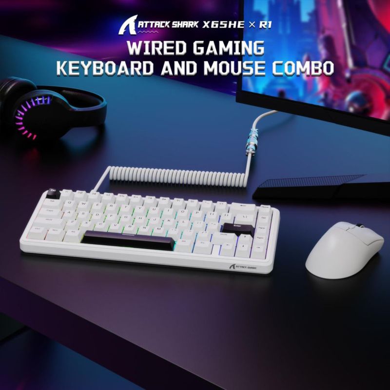 Teclado y Ratón MAMBASNAKE X65 HE 8KHz 18K DPI Blanco