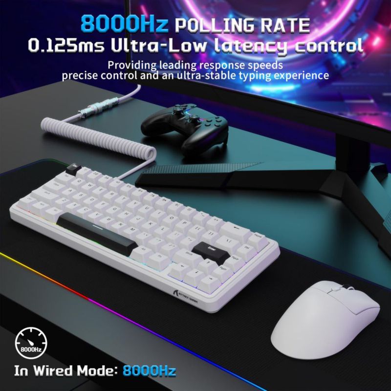 Teclado y Ratón MAMBASNAKE X65 HE 8KHz 18K DPI Blanco