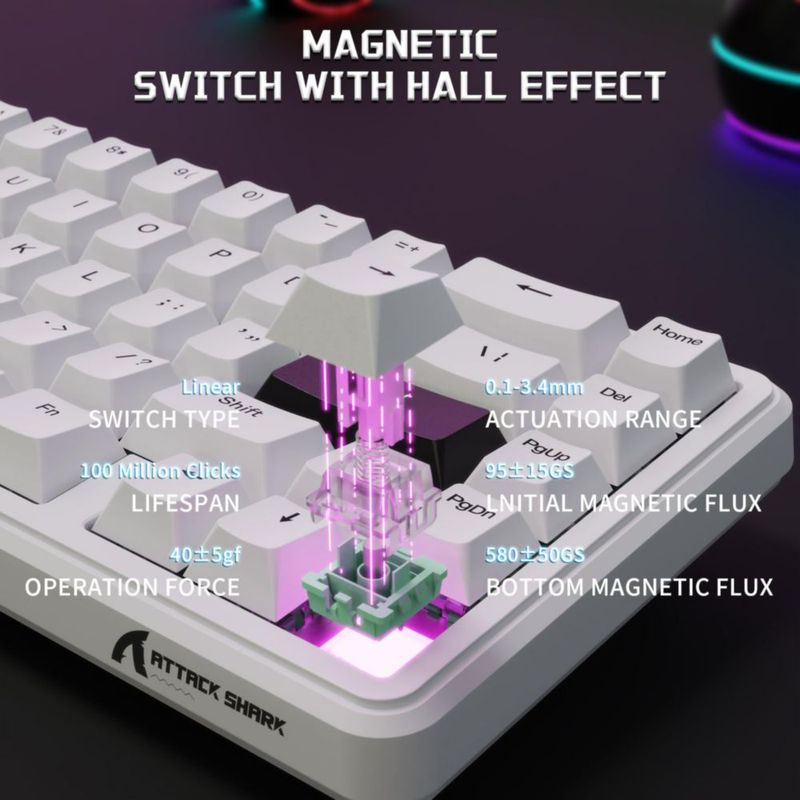 Teclado y Ratón MAMBASNAKE X65 HE 8KHz 18K DPI Blanco