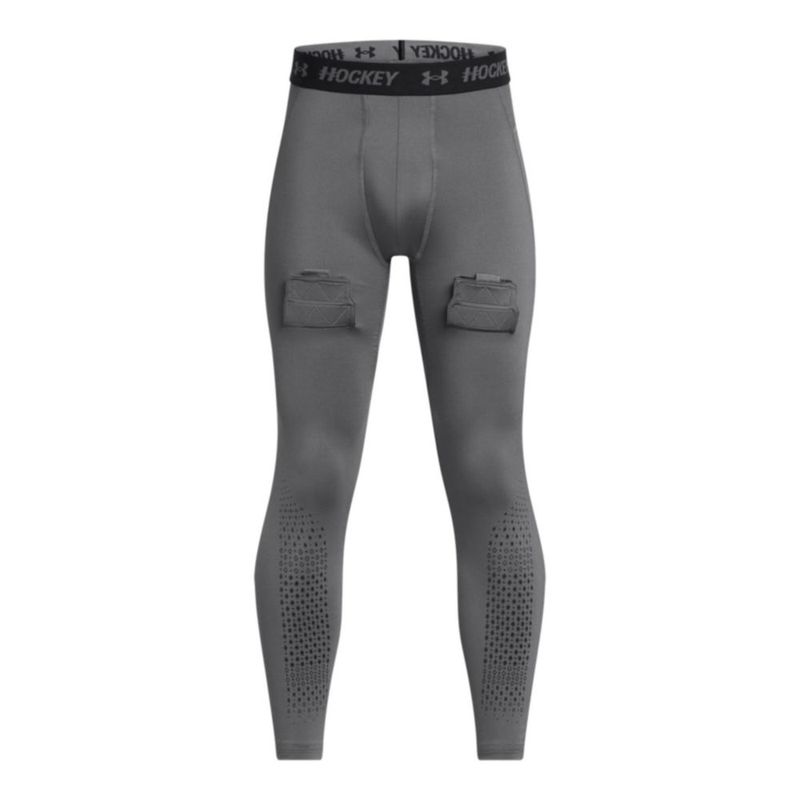 Leggings Under Armour para niños de hockey 025 gris YMD